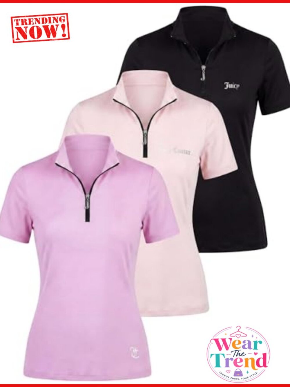 Women's Mock Neck Half Zip Short Sleeve Golf Shirt Dry Fit Athletic Workout Top